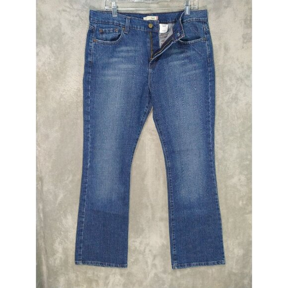 Levis 515 Jeans Women 12 Blue Denim Boot Cut Dark Wash High Rise Cowgirl Western - Picture 1 of 8